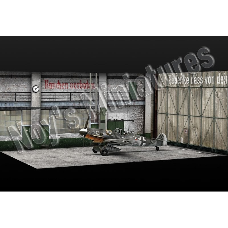 WWII Luftwaffe Fighter Hangar (Inside) Set - Display Print