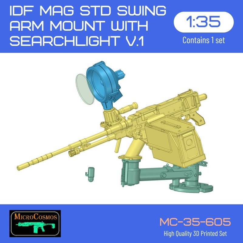 IDF MAG Std Swing arm mount with searchlight v.1 (lowered version), 1/35