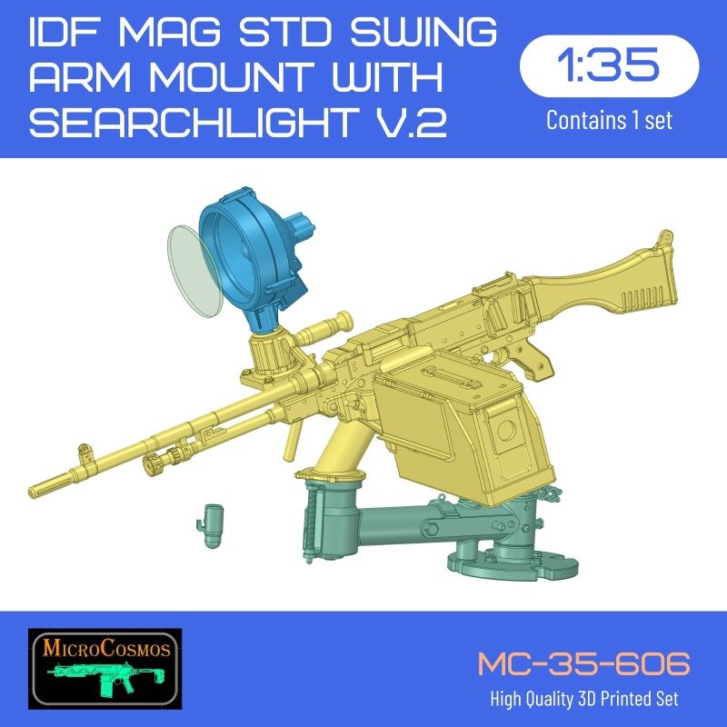 IDF MAG Std Swing arm mount with searchlight v.2 (lowered version), 1/35