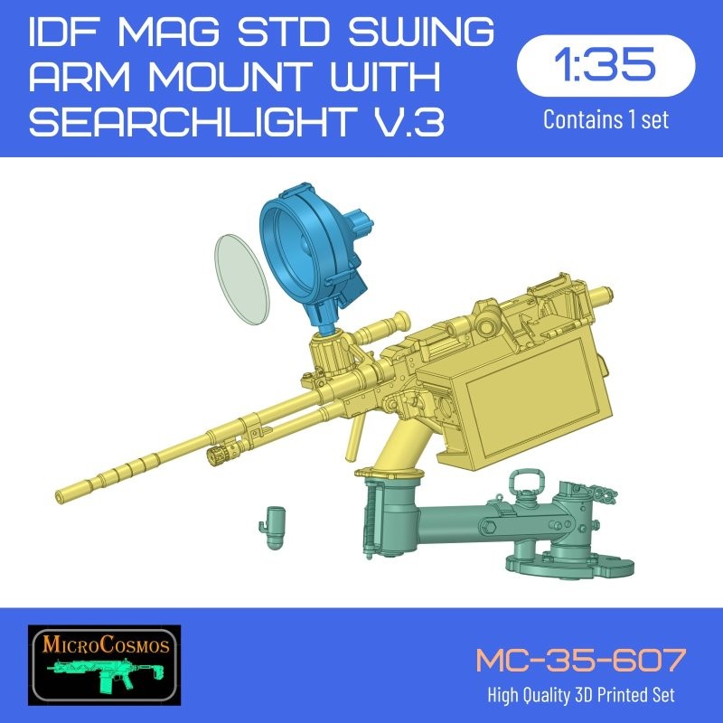 IDF MAG Std Swing arm mount with searchlight v.3 (lowered version), 1/35