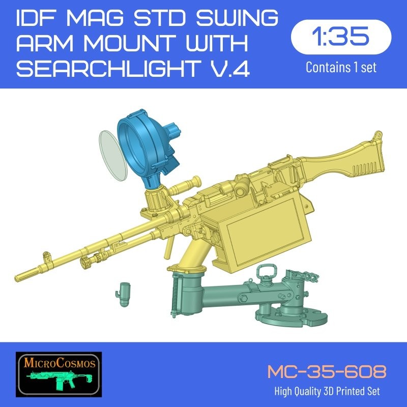 IDF MAG Std Swing arm mount with searchlight v.4 (lowered version), 1/35