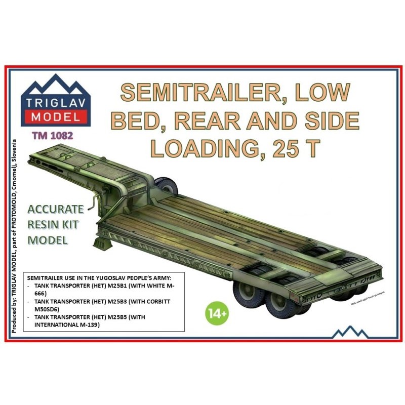 SEMITRAILER, LOW BED, Rear and Side Loading, 25 T