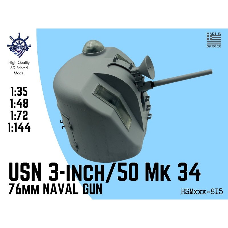 3-inch/50-caliber Mk.34 USN Naval Gun - Hellenic Ship Model