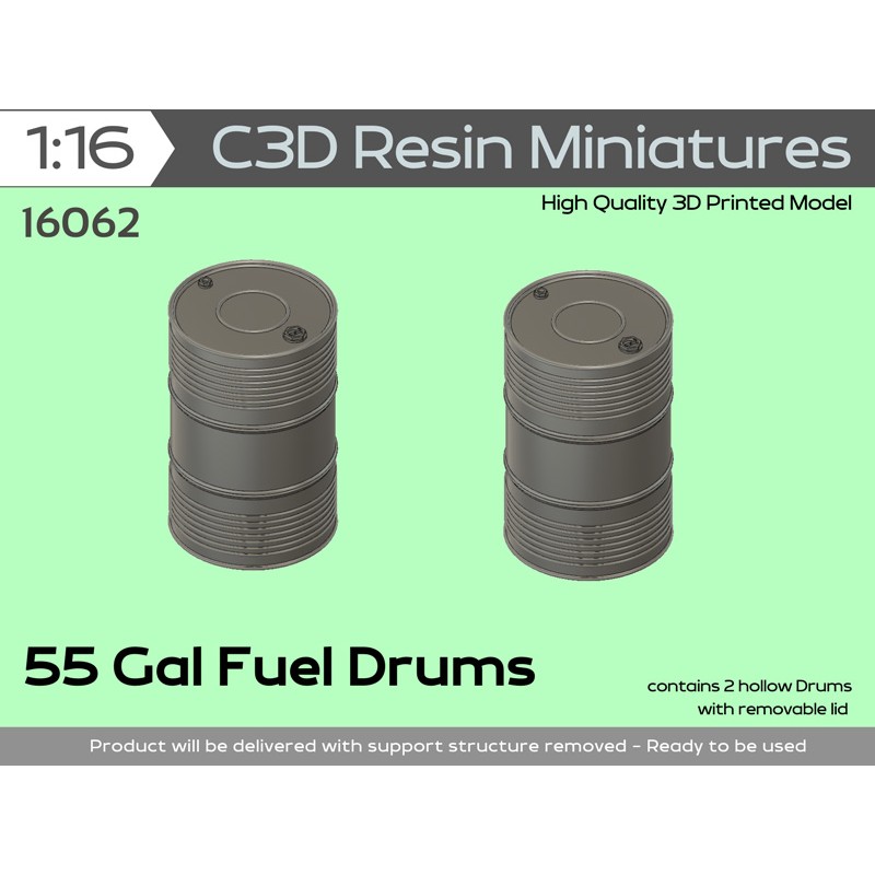 55 Gal Fuel Drums (2pc), 1/16