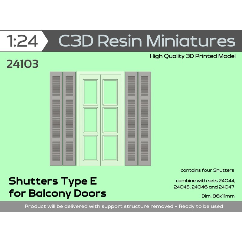 Shutters Type E for Balcony Doors, 1/24