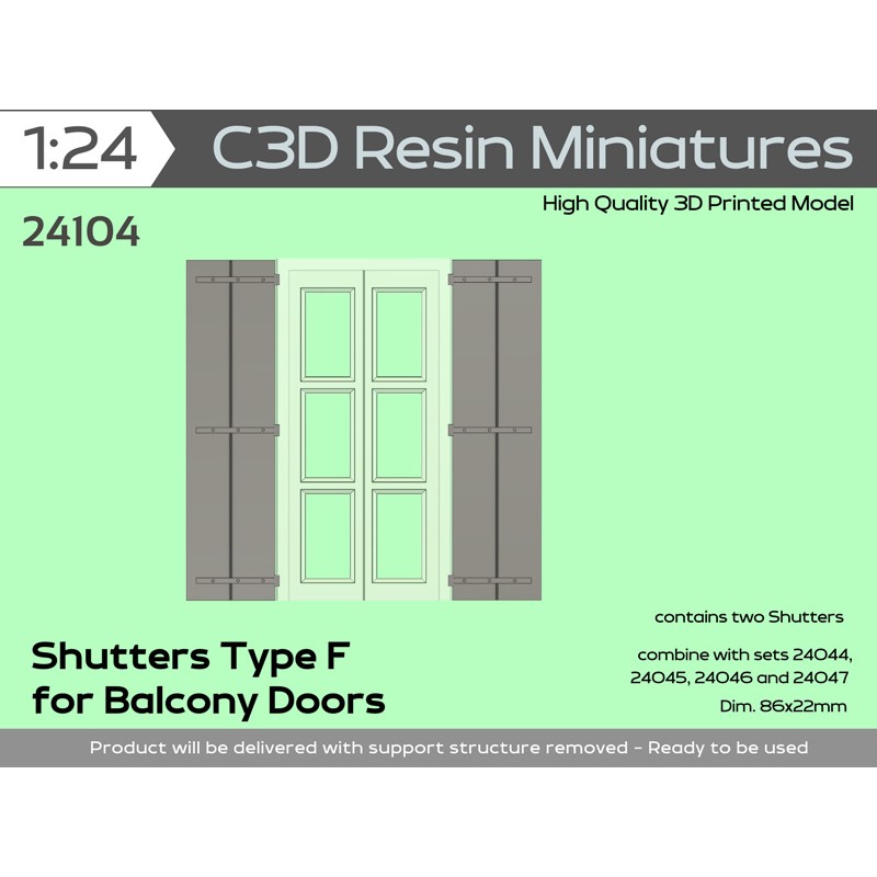 Shutters Type F for Balcony Doors, 1/24