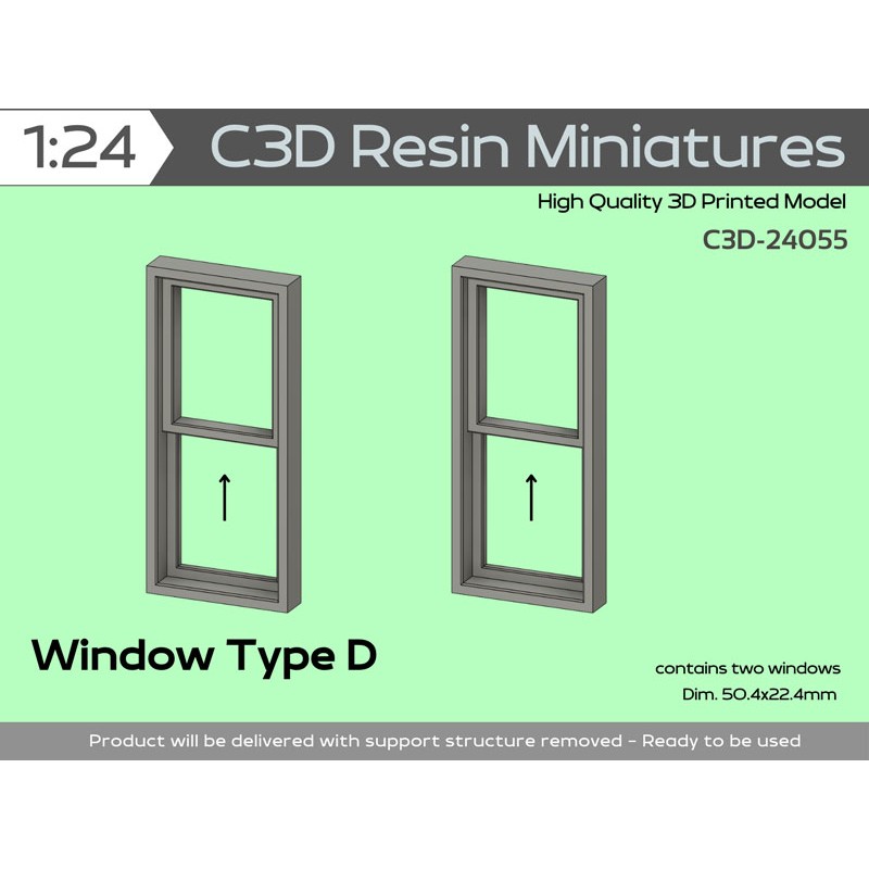Windows Type D (slide up), 1/24