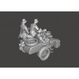 WWII D.A.K. Rommel w/ BMW R75 and crew