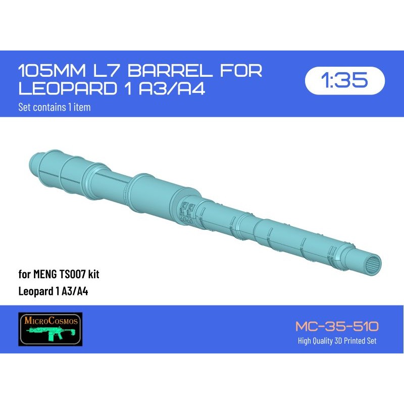 105mm L7 Barrel for MENG Leopard 1A3/A4, 1/35