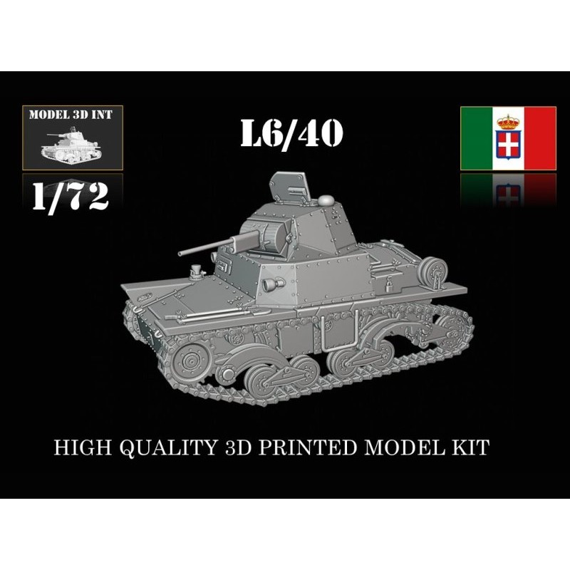 L6/40 Light Tank,  1/72  - MODEL 3D INT