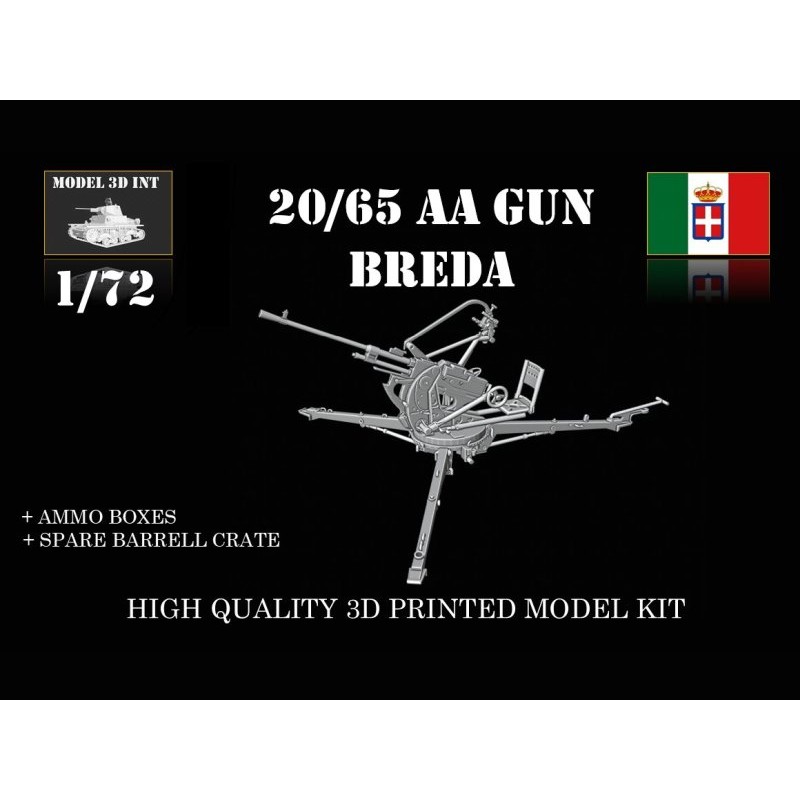 Breda 20/65 mod.35 AA Gun,  MODEL  3D Int
