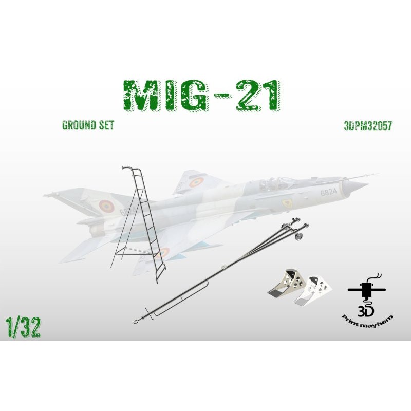 3d printed Resin Boarding Ladder, Tow bar and Wheel Chocks for mig-21 in 1/32 scale.