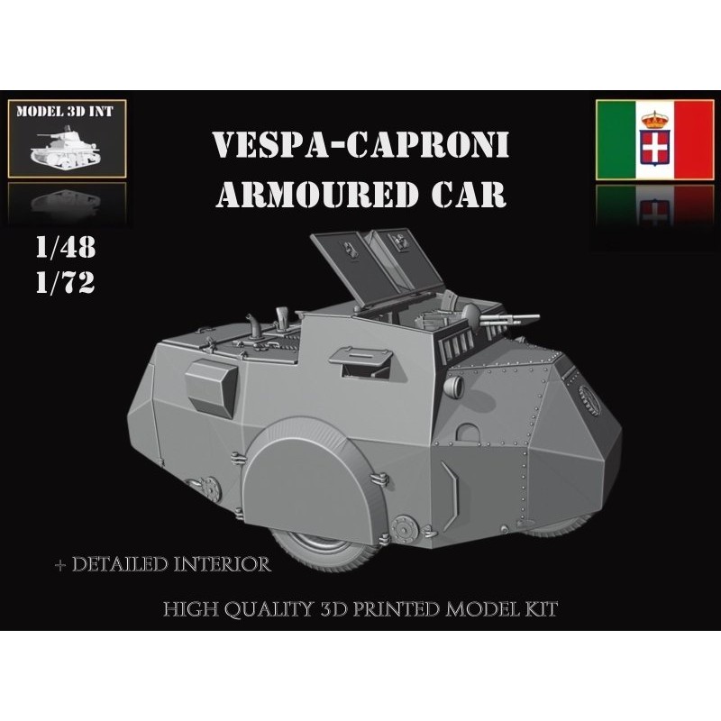 Vespa-Caproni Armoured Car, Model 3D Int